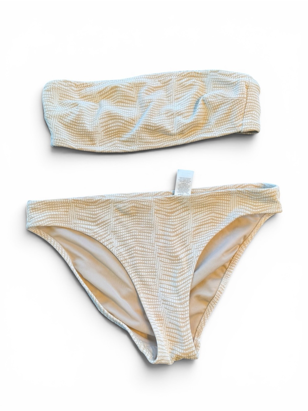 aerie Jacquard Strapless Bikini Top (XS) & Bottom (S)